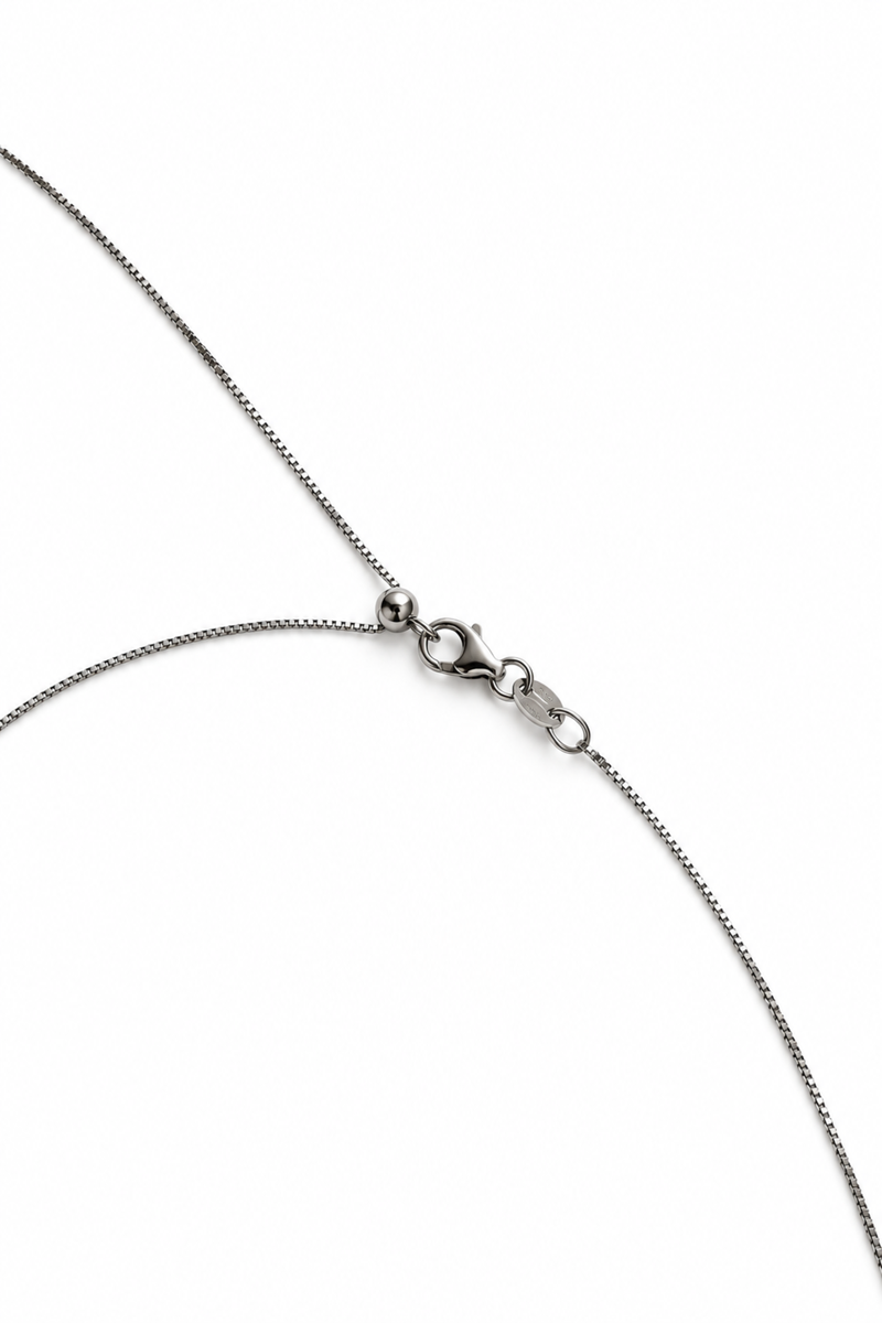 Venetian chain with Diamond Drop in White Gold