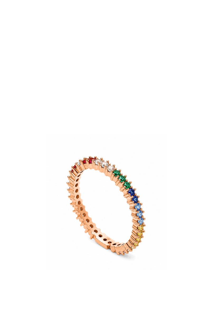 Rose Gold Eternity Ring with Colored Sapphires
