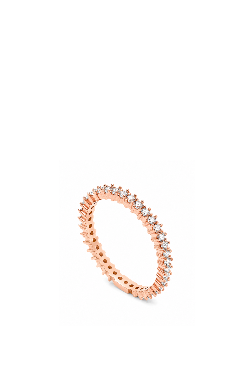 Rose Gold Eternity Ring with White Sapphires