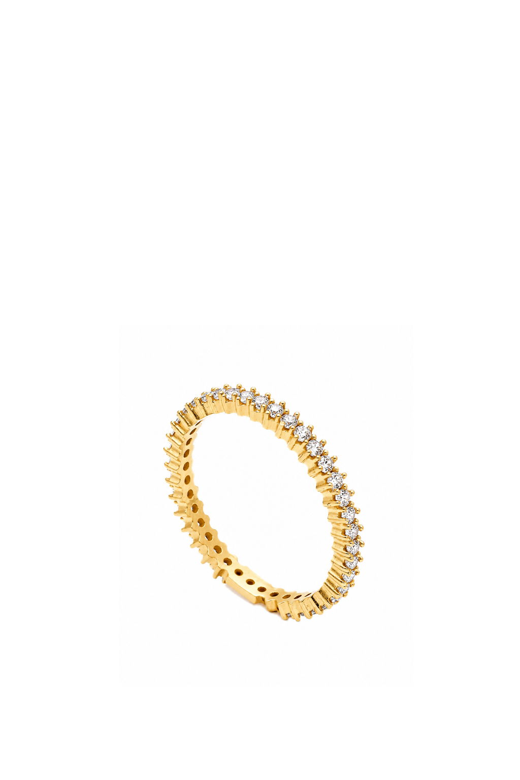 Fedina Eternity in Oro Giallo e Zaffiri Bianchi