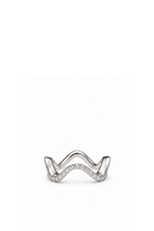 White Gold and Diamond Wave Wedding Band