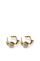 Onda Yellow Gold Earrings with Solitaire Diamond