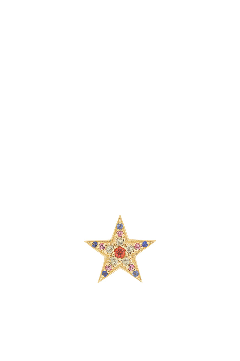 Sybilla Yellow Gold and Colored Sapphire Earring