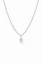Catena rolò con Goccia di Diamante in Oro Bianco