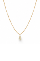 Rolo chain with Yellow Diamond Drop in Yellow Gold