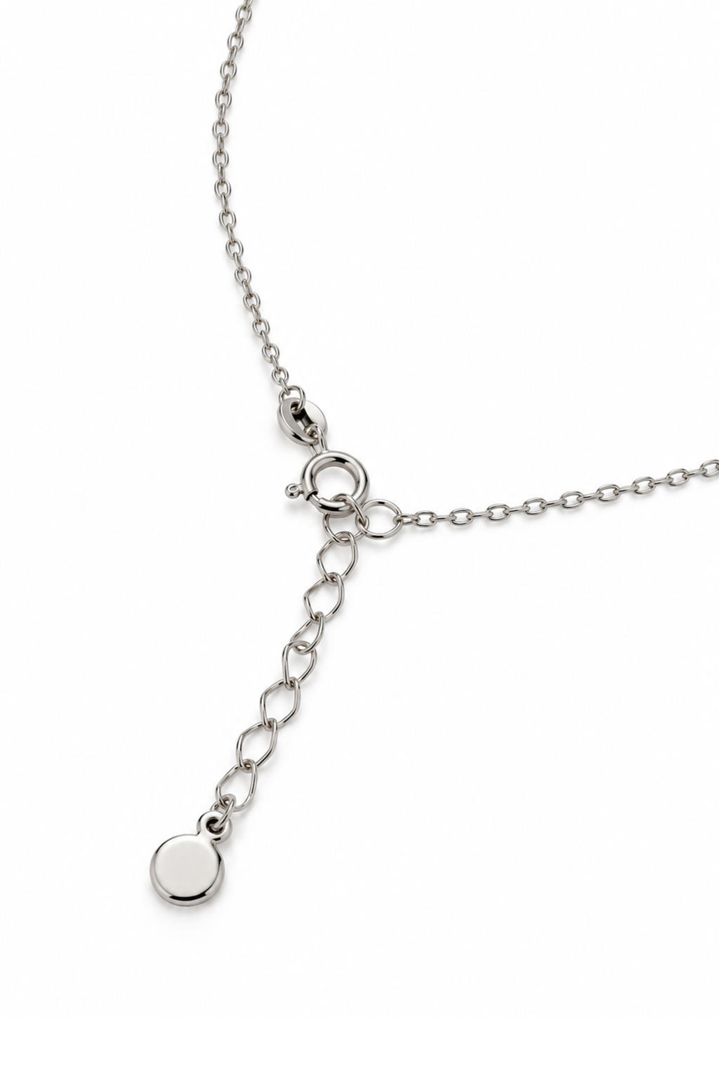 Catena rolò con Goccia di Diamante in Oro Bianco