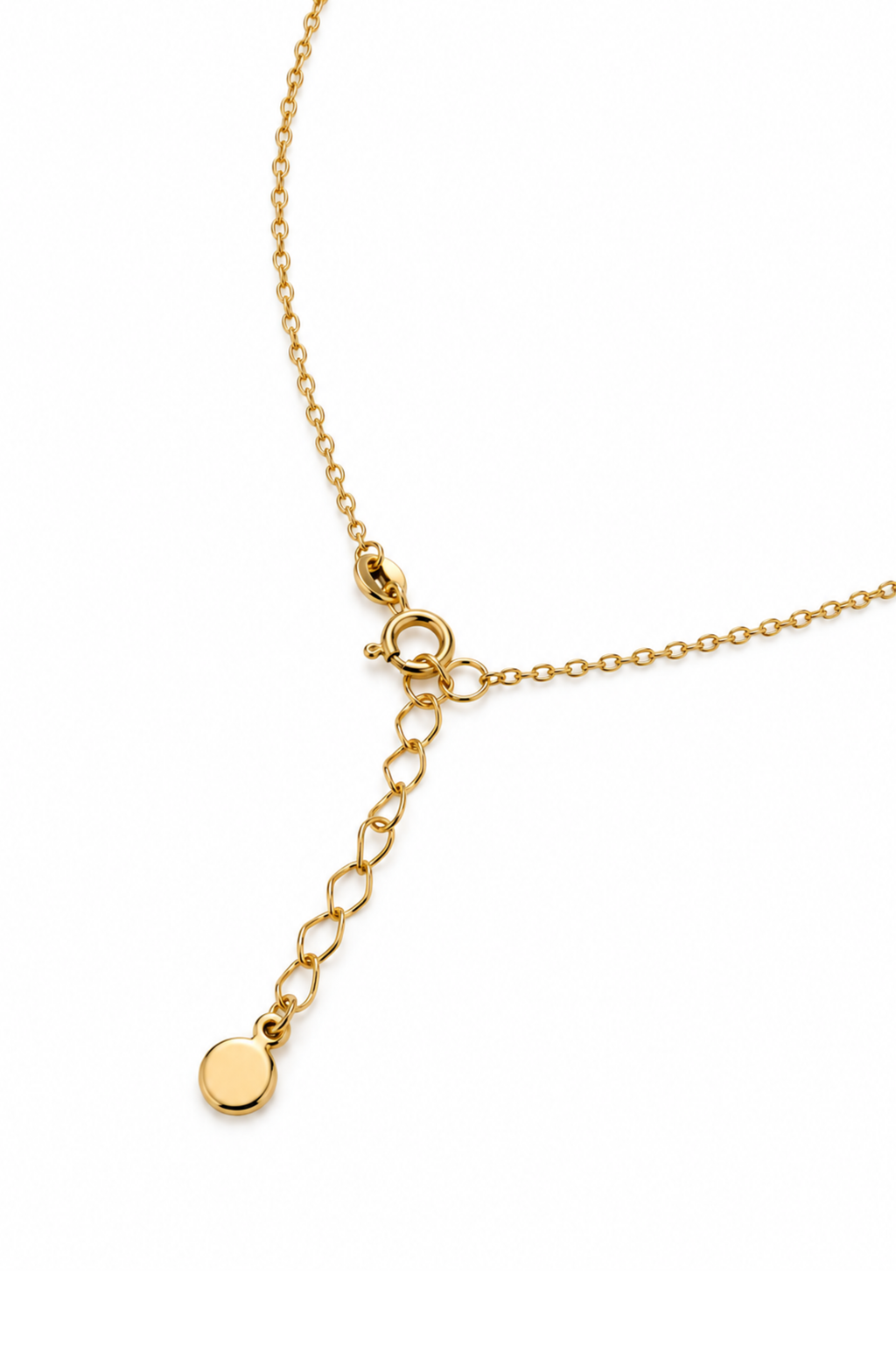 Rolo chain with Diamond Drop in Yellow Gold