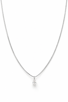 Collana Lunga con Goccia di Diamante in Oro Bianco