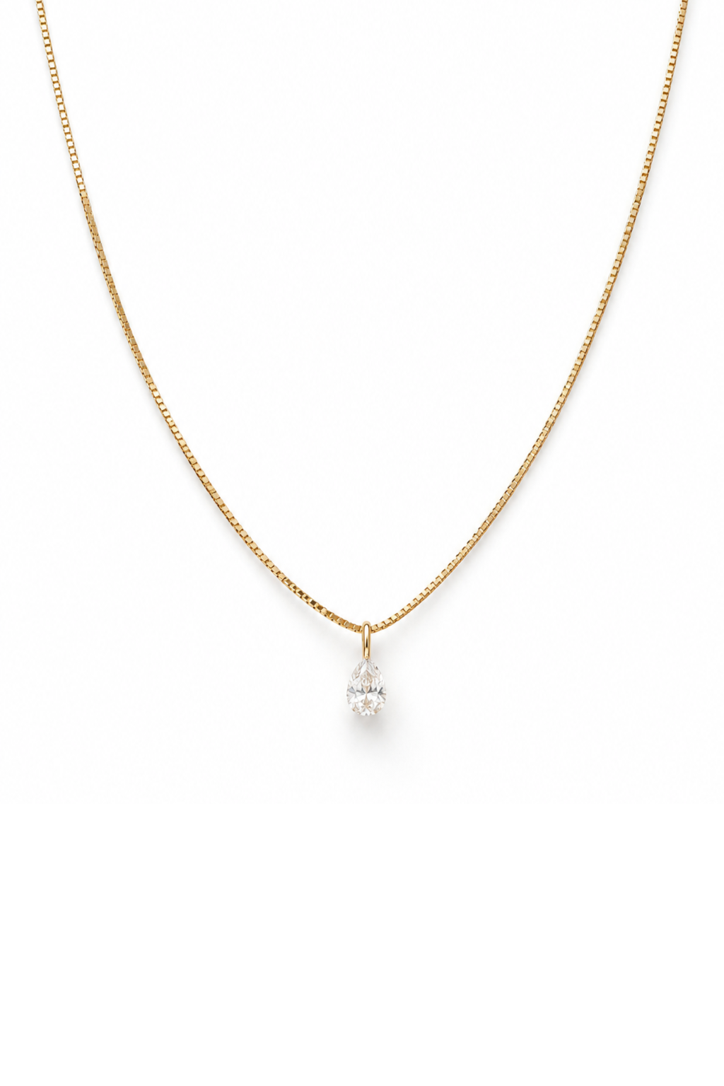 Catena veneziana con Goccia di Diamante in Oro Giallo
