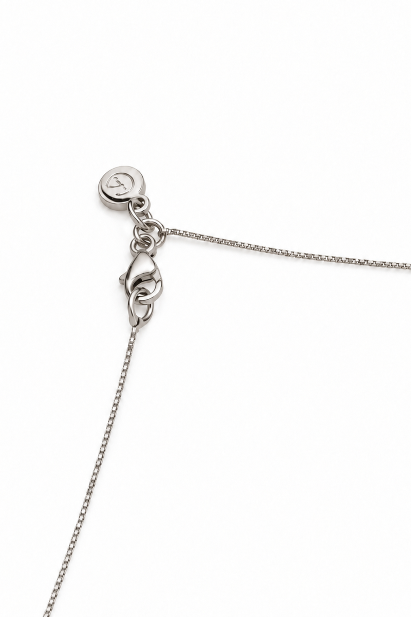 Long White Gold Diamond Teardrop Necklace