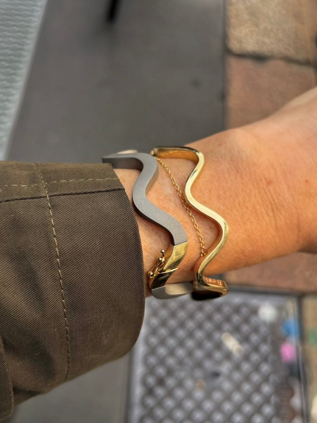 Wave Bracelet with Yellow Gold