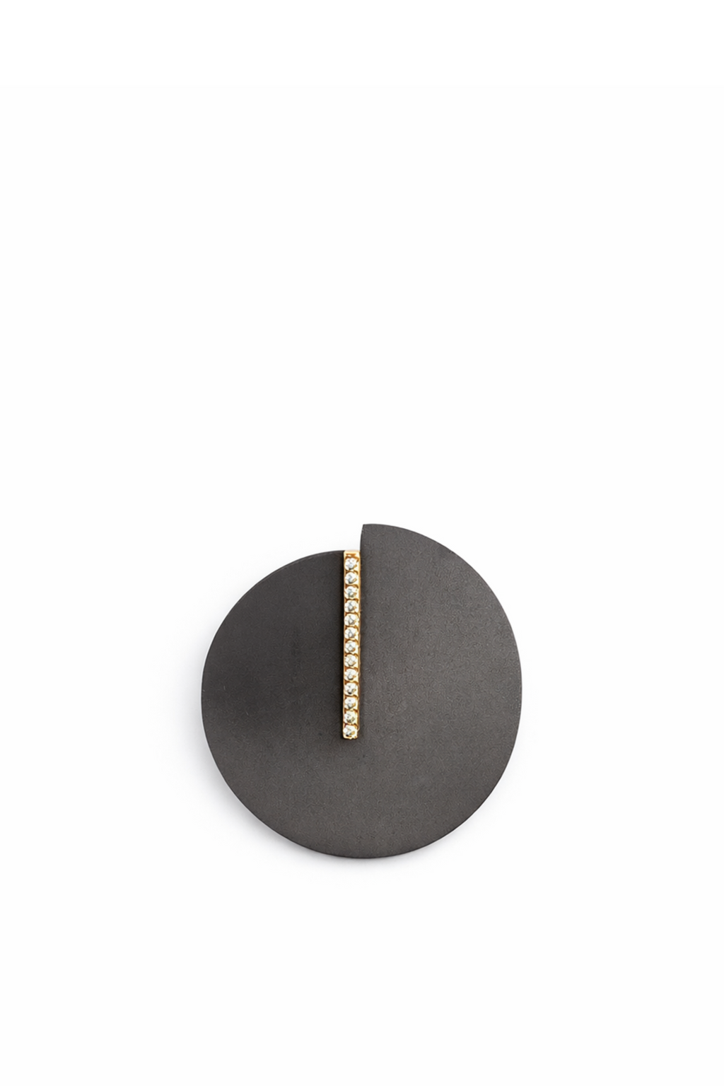 Mini Circle Earrings in titanium and Yellow Gold with Diamonds