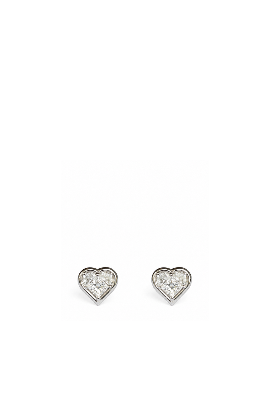 Orecchini Cuore Magic in Oro Bianco e Diamanti