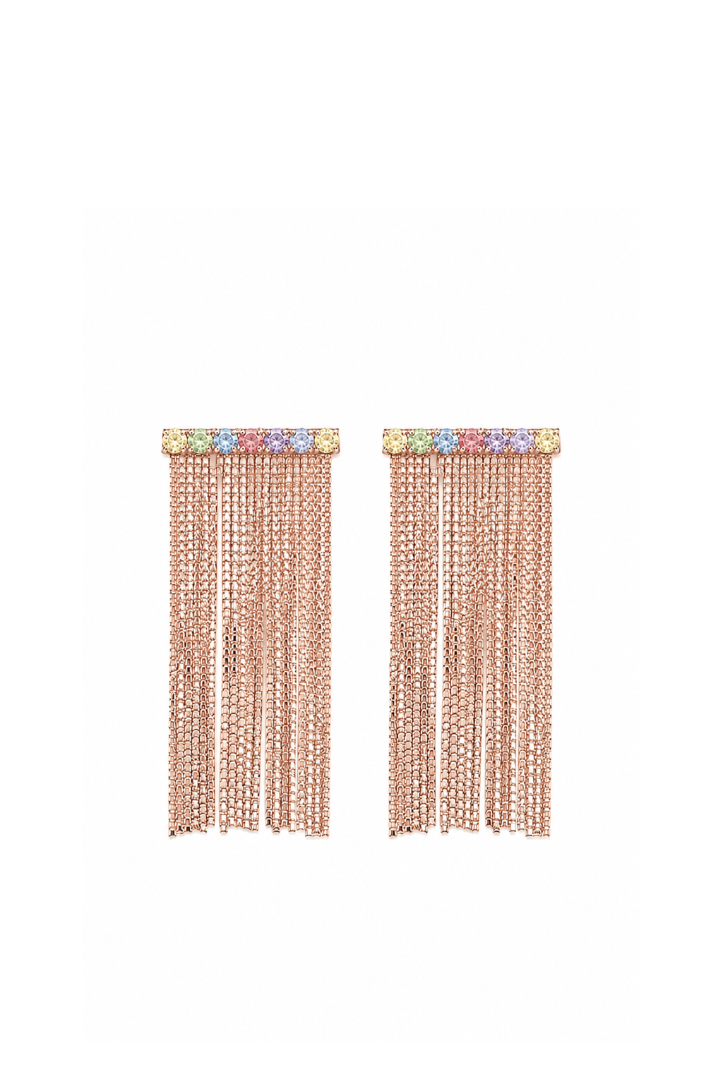 Orecchini Mini Viky in Oro Rosa e Zaffiri Colorati
